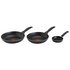 Tefal Easycare 3 Piece Aluminium Frying Pan Set - Black