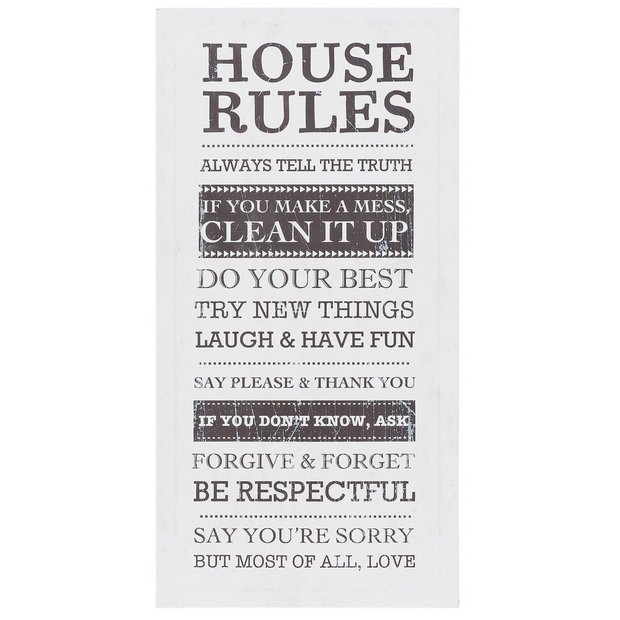 Buy Collection House Rules Canvas at Argos.co.uk Your Online Shop for