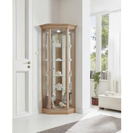 Argos Home Glass Corner Display Cabinet - Light Oak