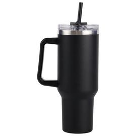 Home Black Handle Stainless Steel Travel Coffee Mug - 1180ml