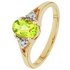 Revere 9ct Yellow Gold Peridot and Diamond Accent Oval Ring