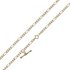 Revere 9ct Gold Figaro Watch Fob Style Chain 18in chNecklace