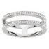 Evoke Rhodium Plated Sterling Silver Double Band Ring