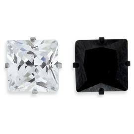 Revere Men's Stainless Steel Crystal Set Stud Earrings