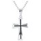 Revere Men's Stainless Steel Black Cross Pendant