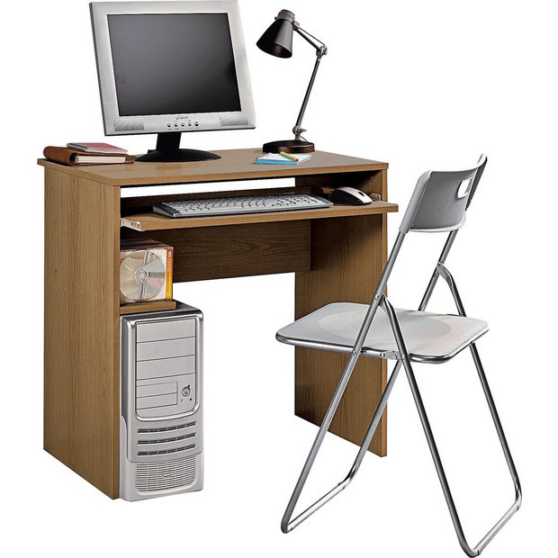 Buy Argos Home Office Desk and Chair Set Oak Effect Limited stock