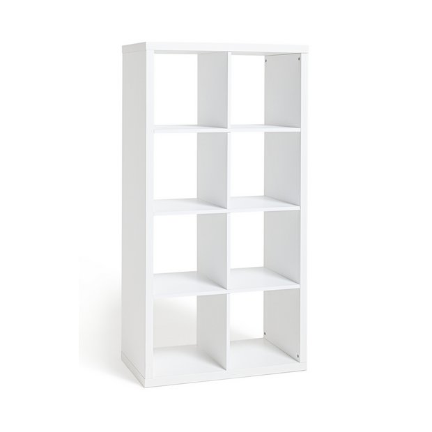 White high gloss cube deals storage unit