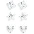 Revere Kid's Silver Heart & Star CZ Studs - Set of 3 Pairs