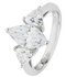 Revere Platinum Plated Silver 2.70ct Look CZ Marquise Ring