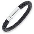 Domain Gents' Stainless Steel Leather Bracelet Boxed