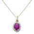 Revere 9ct Gold Ruby & Diamond Accent Cluster Pendant