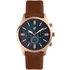 Spirit Mens Brown Faux Leather Strap Watch