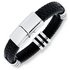 Domain Gents' Stainless Steel Leather 4 Station Bracelet