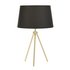 Collection Trilby Brushed Brass Tripod Table Lamp - Black