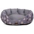 King Pets Value Paw Print Medium Oval Bed - Grey
