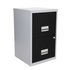 Metal 2 Drawer Filing Cabinet - Silver and Black