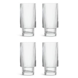 Habitat Ribbed Set of 4 Hi Ball Glasses
