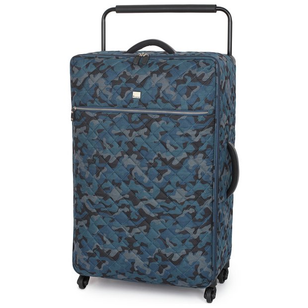 Buy IT Luggage Xlarge Quilted Camo 4 Wheel Suitcase Blue at Argos.co
