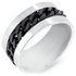 Domain Gents' Stainless Steel Black Chain Ring Boxed
