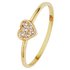 Revere 9ct Gold Cubic Zirconia Mini Heart Cluster Ring