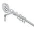 HOME Extendable Swirl Metal Curtain Pole Set - Silver