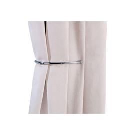 Argos Home Pair of J-Shaped Curtain Holdbacks - Chrome