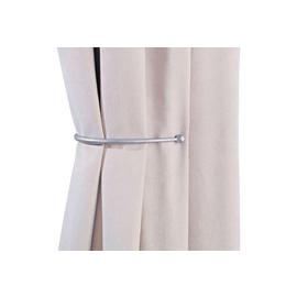 Argos Home Pair of J-Shaped Curtain Holdbacks - Silver