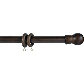 Argos Home 2.4m Wooden Curtain Pole Set - Walnut Effect