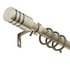 HOME Extendable Metal Grooved Curtain Pole Set-Antique Brass
