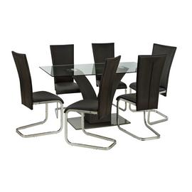 Argos Home Oriana Glass Dining Table & 6 Cantilever Chairs
