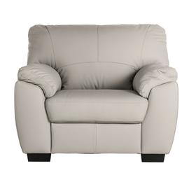 Argos Home Milano Leather Armchair - Light Grey