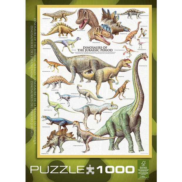 Buy Eurographics 1000 Piece Jurassic Period Dinosaurs Puzzle at Argos