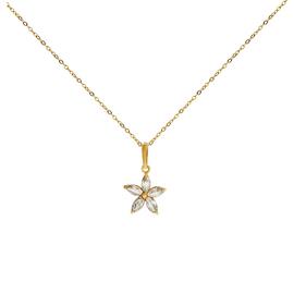 Revere 9ct Gold Flower Pendant 18 Inch Necklace