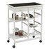 Collection Kitchen Trolley with Slate Effect Glass Top-White