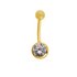 State of Mine 9ct Yellow Gold Cubic Zirconia Belly Bar