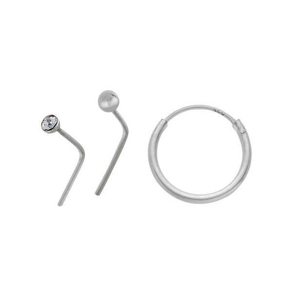 Buy My Body Candy Sterling Silver Hoop Nose Studs Set Of 3 at Argos.co.uk Your Online Shop