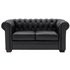 Argos Home Chesterfield 2 Seater Leather SofaBlack