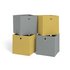 Hygena Set of 4 Large Boxes - Soft Grey & Yellow
