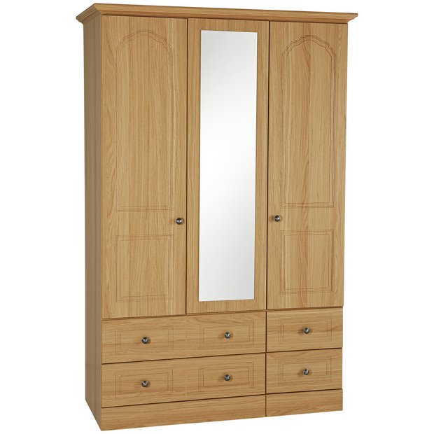 Buy Collection Stratford 3 Dr 4 Drw Mirror Wardrobe Oak Effect at