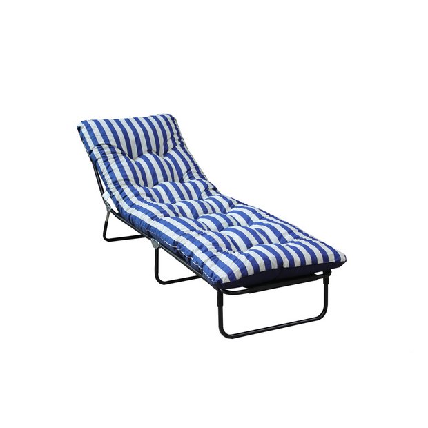 Buy HOME Multi-Position Sun Lounger with Cushion - Green at Argos.co.uk