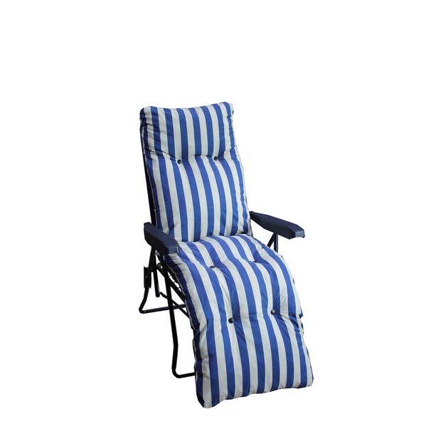 Buy Striped Foldable Multi-Position Sun Lounger with Cushion at Argos