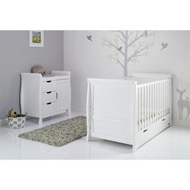Obaby Stamford Classic Sleigh 2 Piece Room Set - White