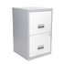 2 Drawer Metal Filing Cabinet - Silver and White