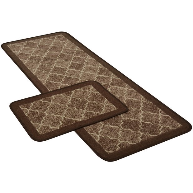 Buy Spanish Tile Runner and Doormat Set Chocolate at Argos.co.uk