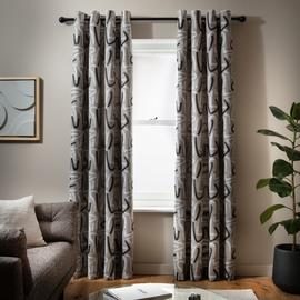 Habitat Abstract Jacquard Curtain - Natural