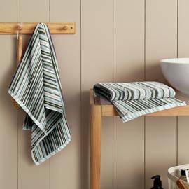 Habitat Bright Stripe 2 Pack Face Cloth - Blue