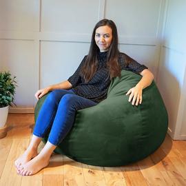 rucomfy Velvet Slouchbag Beanbag - Emerald Green