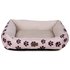King Pets Value Paw Print Small  Rectangular Bed - Cream