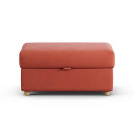 Habitat Holmfirth Fabric Footstool - Papaya