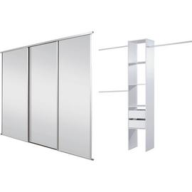 Spacepro White Frame Mirror Sliding Door Storage Kit W2235mm